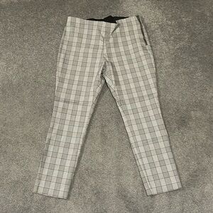 A new day stretch high waisted skinny ankle dress pants in gray plaid 14